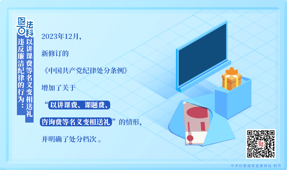 纪法百科丨违反廉洁纪律的行为：以讲课费等名义变相送礼